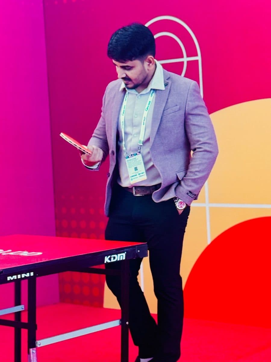 Ranjeet Saini at an expo networking area