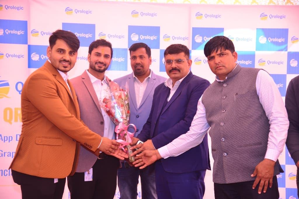 Ranjeet Saini at the Qrologic office opening — flowers and good wishes