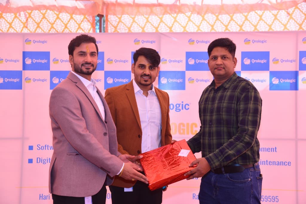 Ranjeet Saini at the Qrologic office opening — gifts from well-wishers
