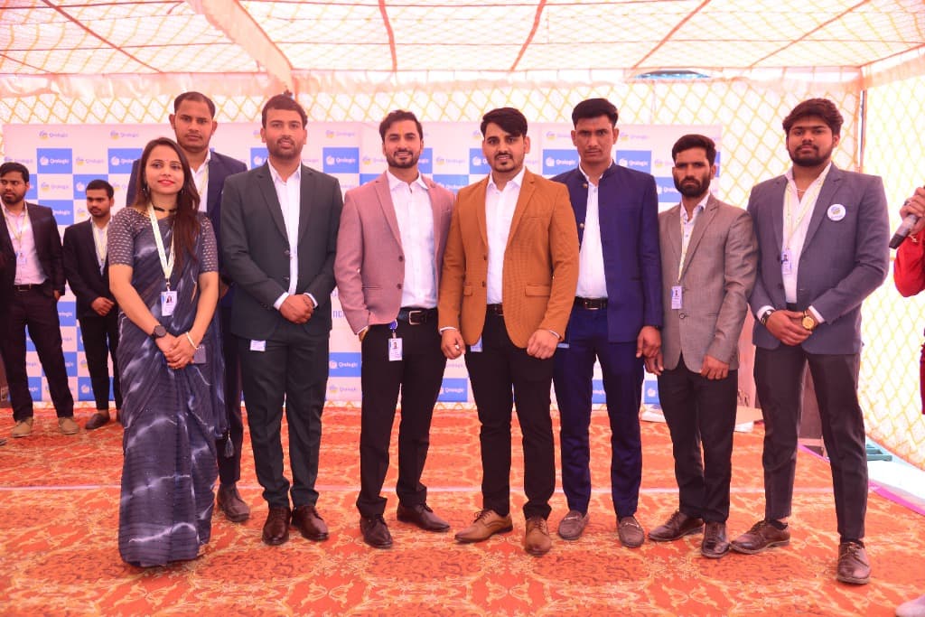 Ranjeet Saini with the Qrologic team at the office opening