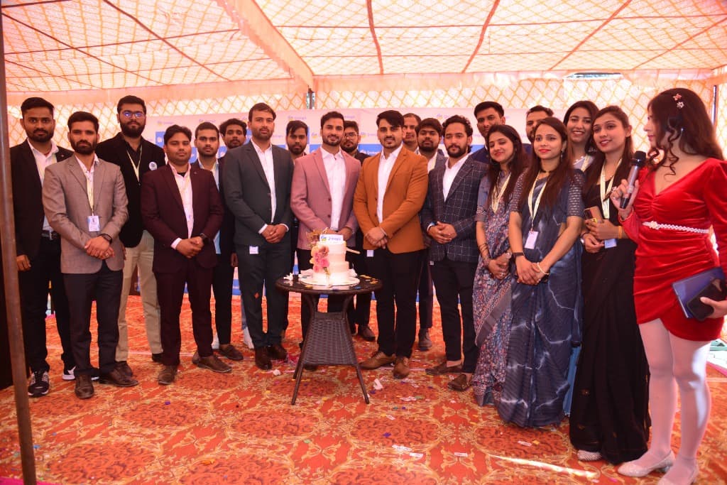 Ranjeet Saini at the Qrologic office opening — celebrating together