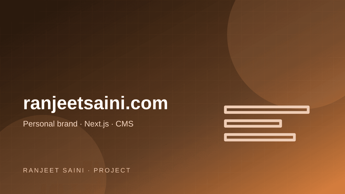 ranjeetsaini.com project cover